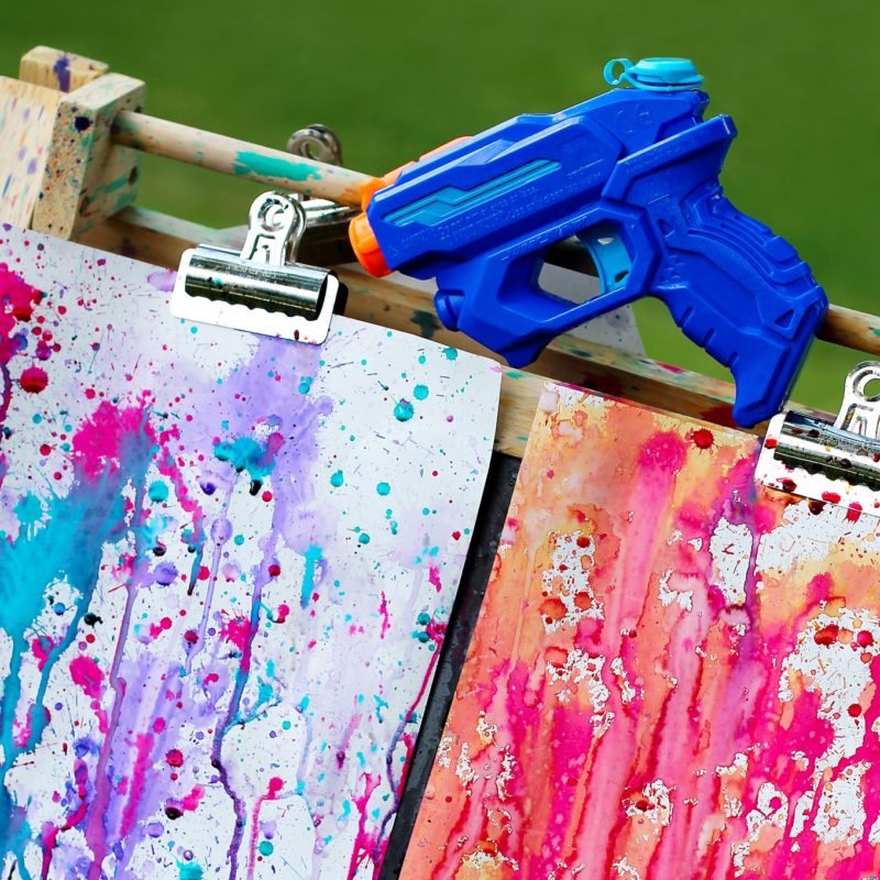 Painting with water guns