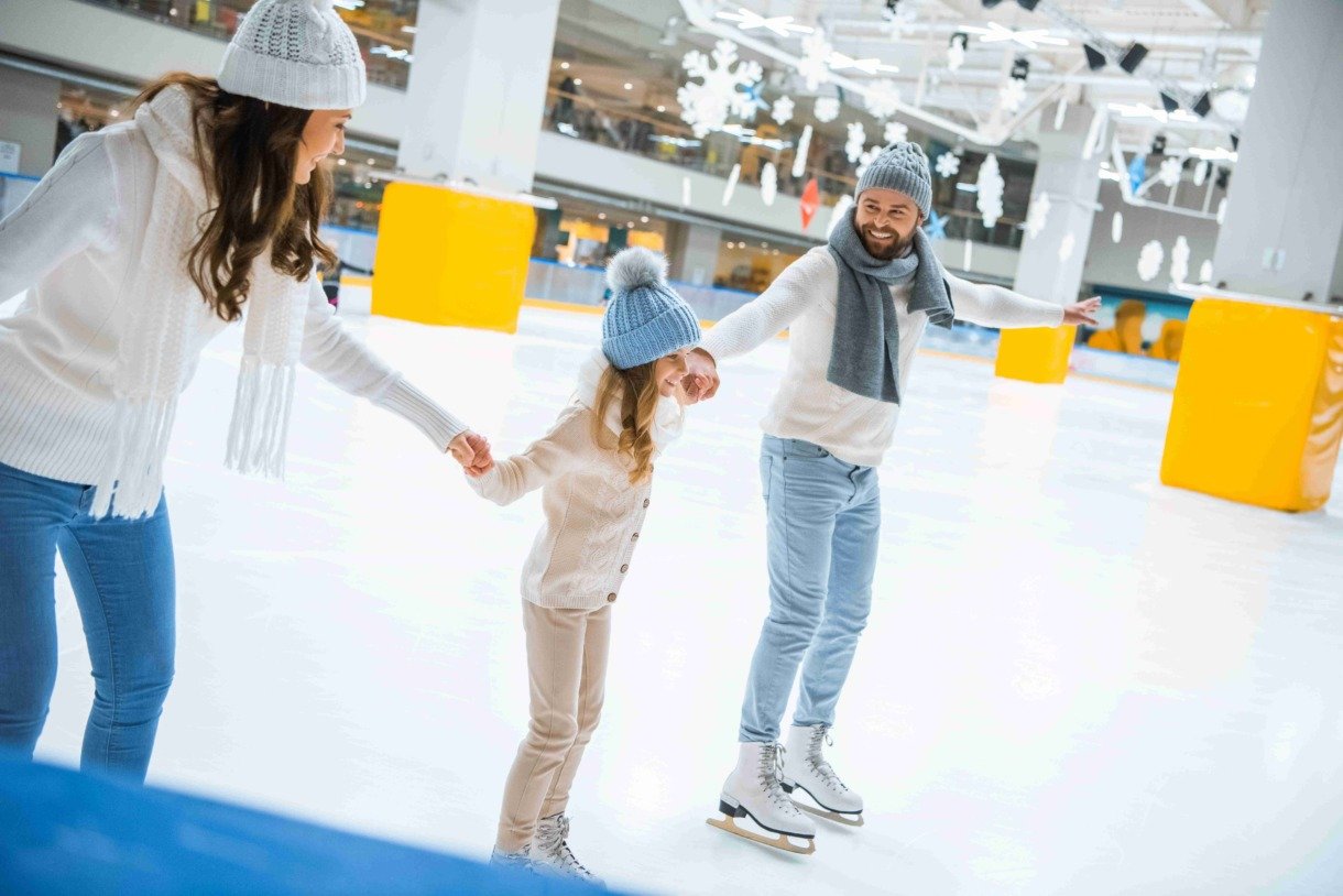 Happy Family Ice Skating