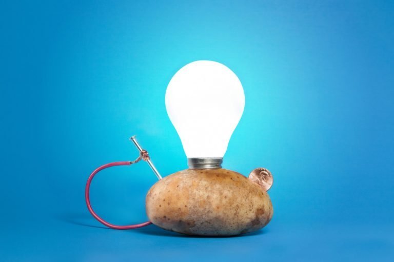 potato powered light bulb experiment